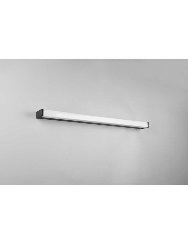 Lampada Da Parete Bagno IP44 Led 12w Fabio Nero L80 cm Trio Lighting