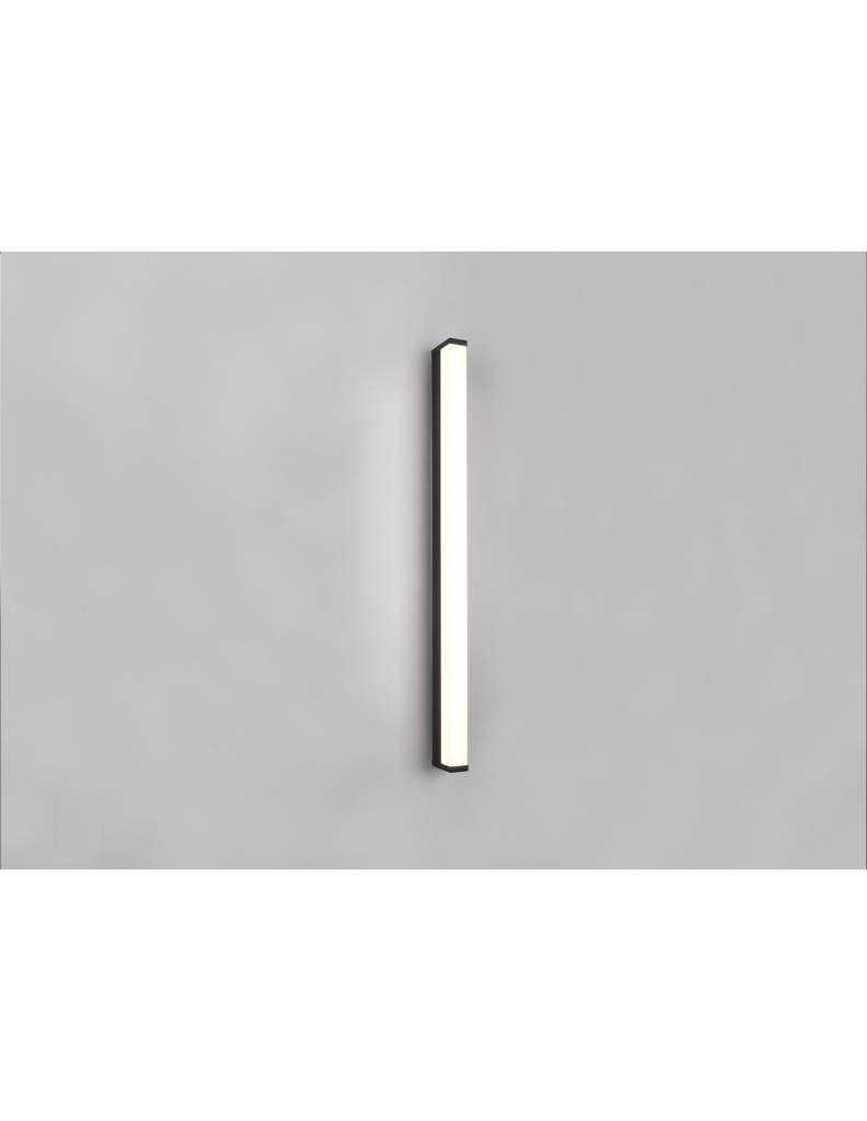 Lampada Da Parete Bagno IP44 Led 12w Fabio Nero L80 cm Trio Lighting