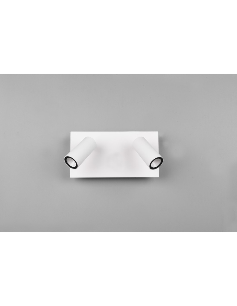Lampada Da Parete Bianca IP54 Tunga Doppio Spot Led Orientabile Trio Lighting