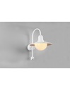 Lampada Da Parete Vintage Braccio Curvo Bianco Con Sensore Movimento IP44 Norman Trio Lighting