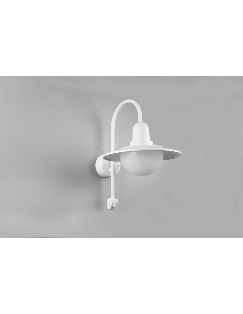 Lampada Da Parete Vintage Braccio Curvo Bianco Con Sensore Movimento IP44 Norman Trio Lighting