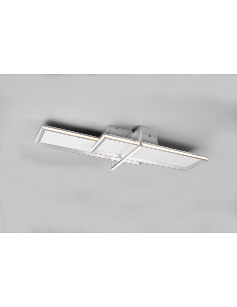 Lampada Da Soffitto 2 Rettangoli Led Dimmer Charleston Alluminio Trio Lighting
