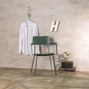 4x Sedia in legno laccato verde 61 cm x 51.5 cm H. 82 cm