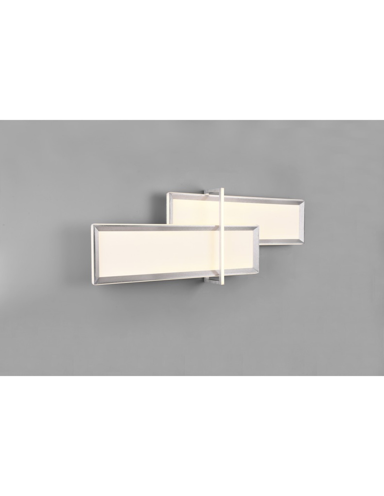 Lampada Da Soffitto 2 Rettangoli Led Dimmer Charleston Alluminio Trio Lighting