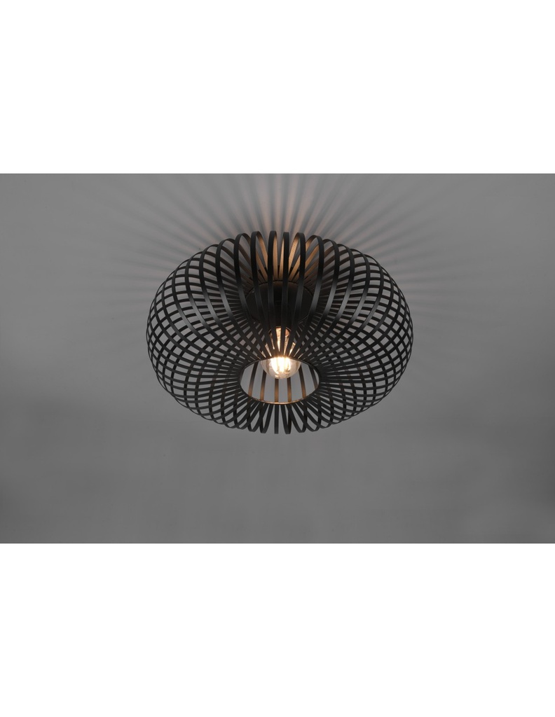 Lampada Da Soffitto Gabbia Metallica Ellissi Johann Nero Ø40 cm Trio Lighting
