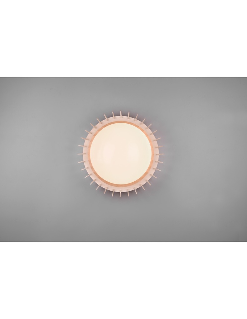 Lampada Da Soffitto Legno Naturale Led Dimmer Monte Ø40 cm Trio Lighting
