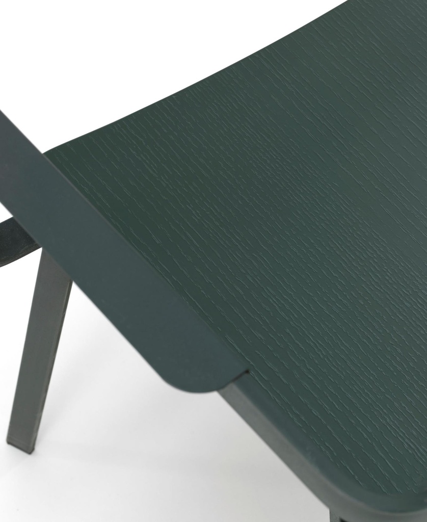 4x Sedia in legno laccato verde 61 cm x 51.5 cm H. 82 cm