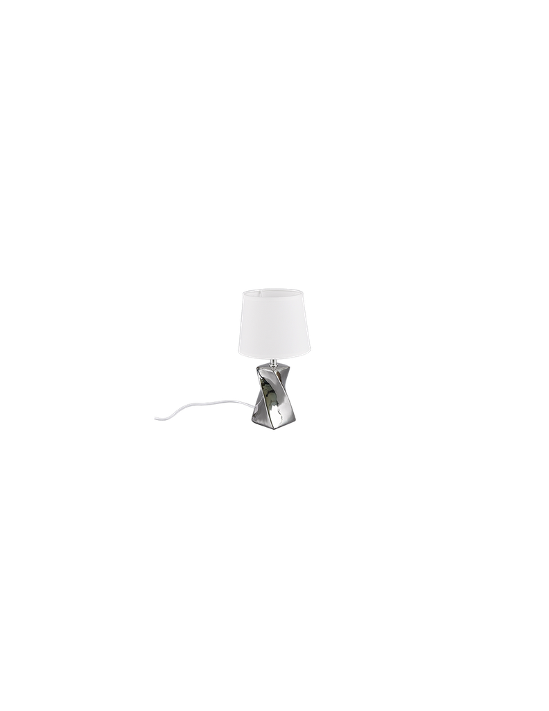 Lampada Da Tavolo Abeba Argento Paralume Bianco Ø15 cm Trio Lighting