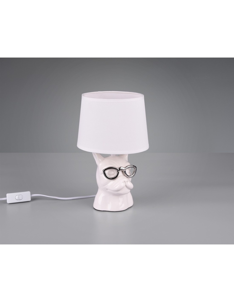 Lampada Da Tavolo Dosy Ceramica Bianco Ø18 cm Trio Lighting