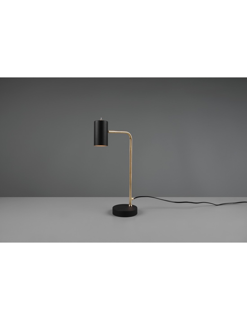 Lampada Da Tavolo Marley Ottone E Spot Nero H45 Trio Lighting