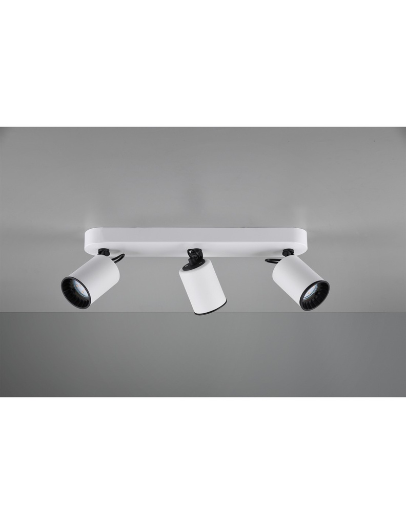 Lampada Soffitto Moderna 3 Faretti Spot GU10 Orientabili Pago Bianco Trio Lighting