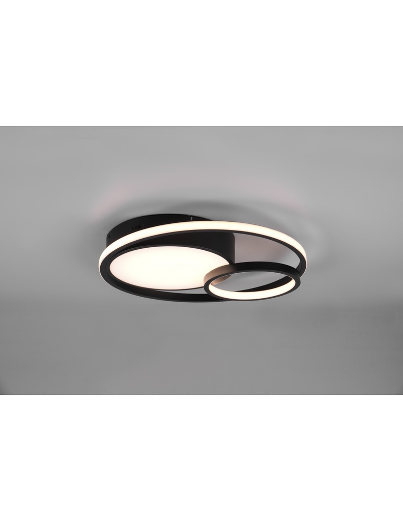 Lampada Soffitto Moderna Vuelta Nero 3 Led Dimmer 28w Trio Lighting