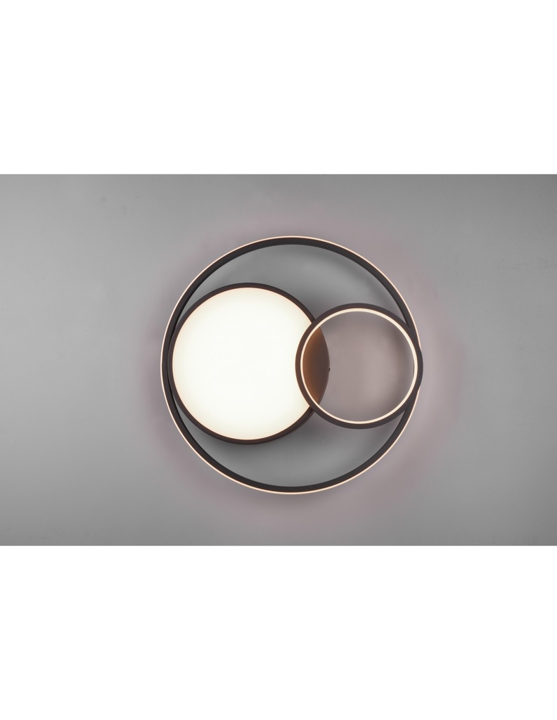 Lampada Soffitto Moderna Vuelta Nero 3 Led Dimmer 28w Trio Lighting