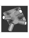 Lampada Soffitto Quadrata 4 Faretti Orientabili Marley Nichel Trio Lighting