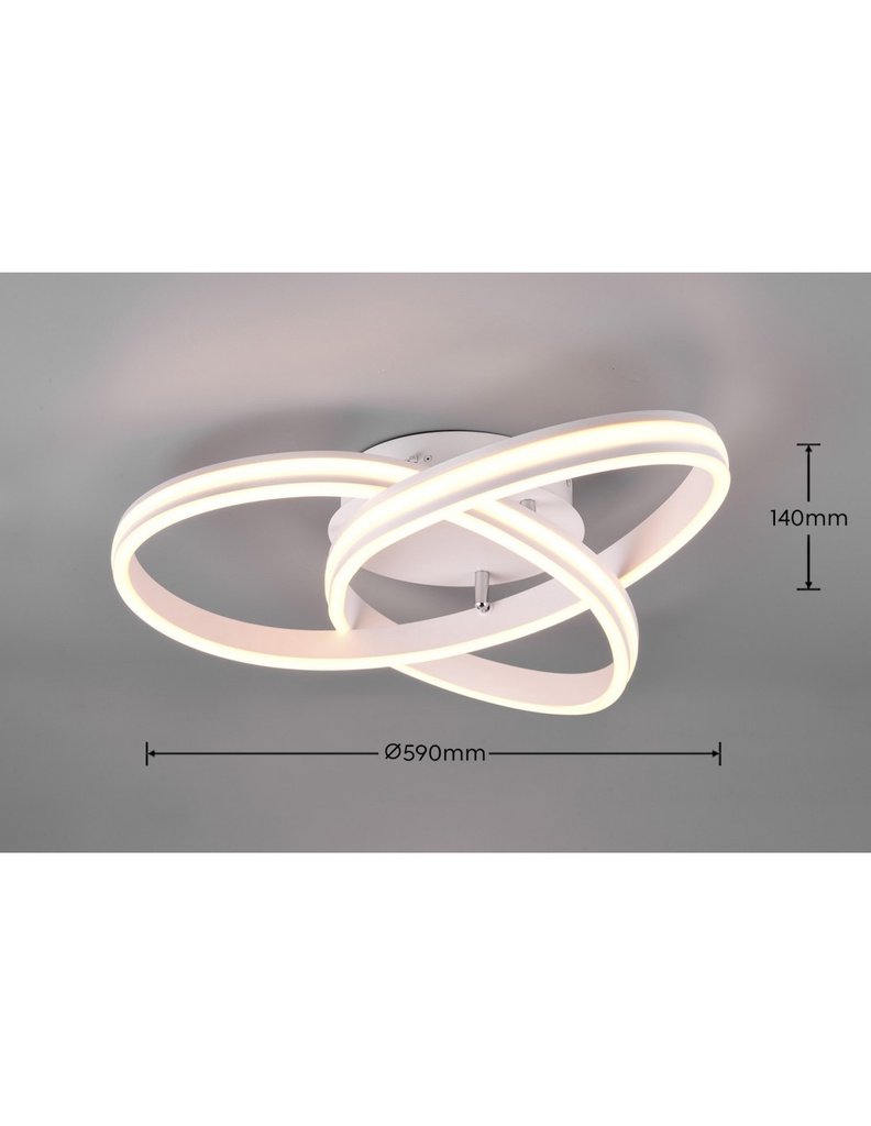 Lampada Soffitto Vortice Moderna Yara Bianco Led Dimmer Trio Lighting