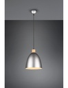Lampada Sospensione Cucina Jagger Metallo Nichel Inserto Legno Trio Lighting