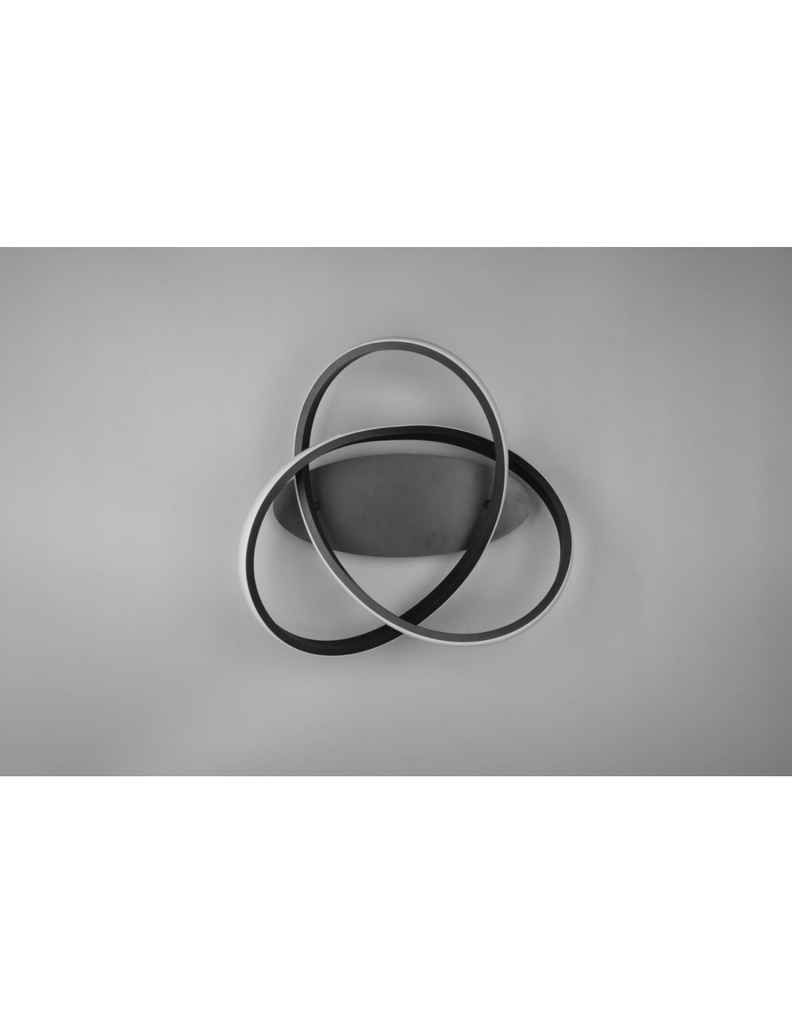 Lampada Spirale Soffitto Course Nera Led Dimmer 18w Ø45 cm Trio Lighting