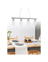 Lampada a Sospensione Moderna Nichel 4 Spot Vetro Bianco Mars Trio Lighting