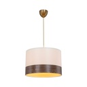 Lampada a sospensione Alfina tessuto bianco fascia effetto legno ASZ1668