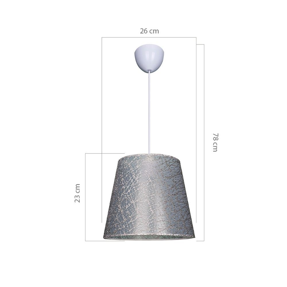 Lampada a sospensione Conic ASZ0777 in tessuto grigio