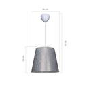 Lampada a sospensione Conic ASZ0777 in tessuto grigio