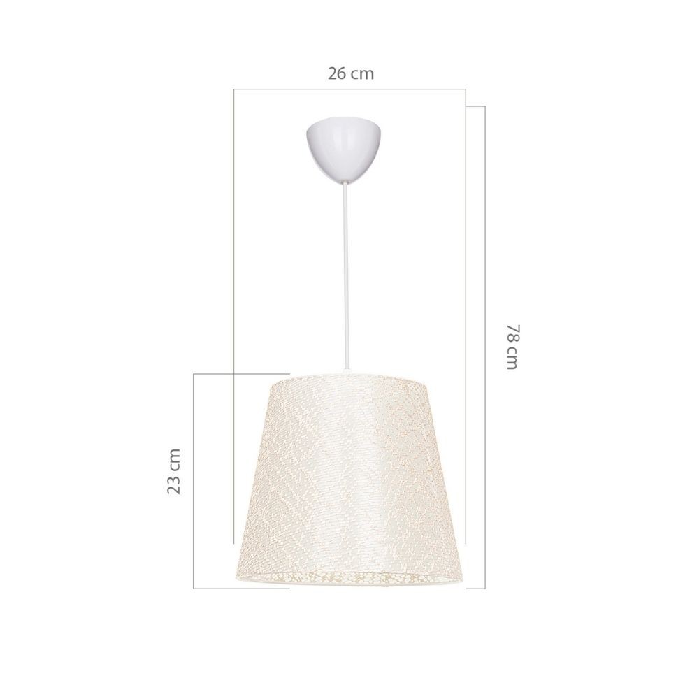 Lampada a sospensione Conic ASZ0778 in tessuto beige