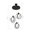 Lampada a sospensione Felicia tre punti luce cerchi LED ASZ1593