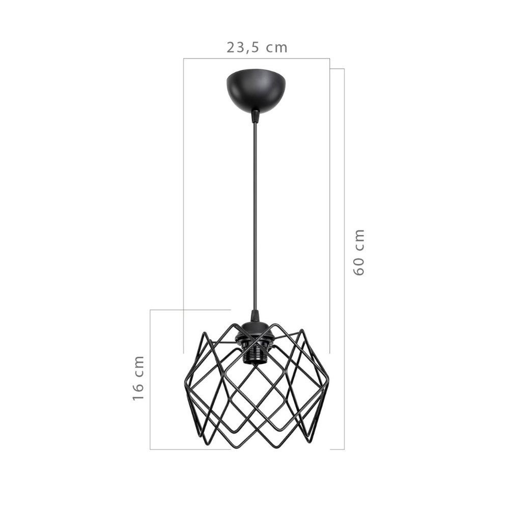 Lampada a sospensione Koza MDL3852 gabbia nero