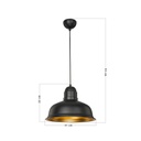 Lampada a sospensione Kumbet MDL3053 metallo nero interno oro