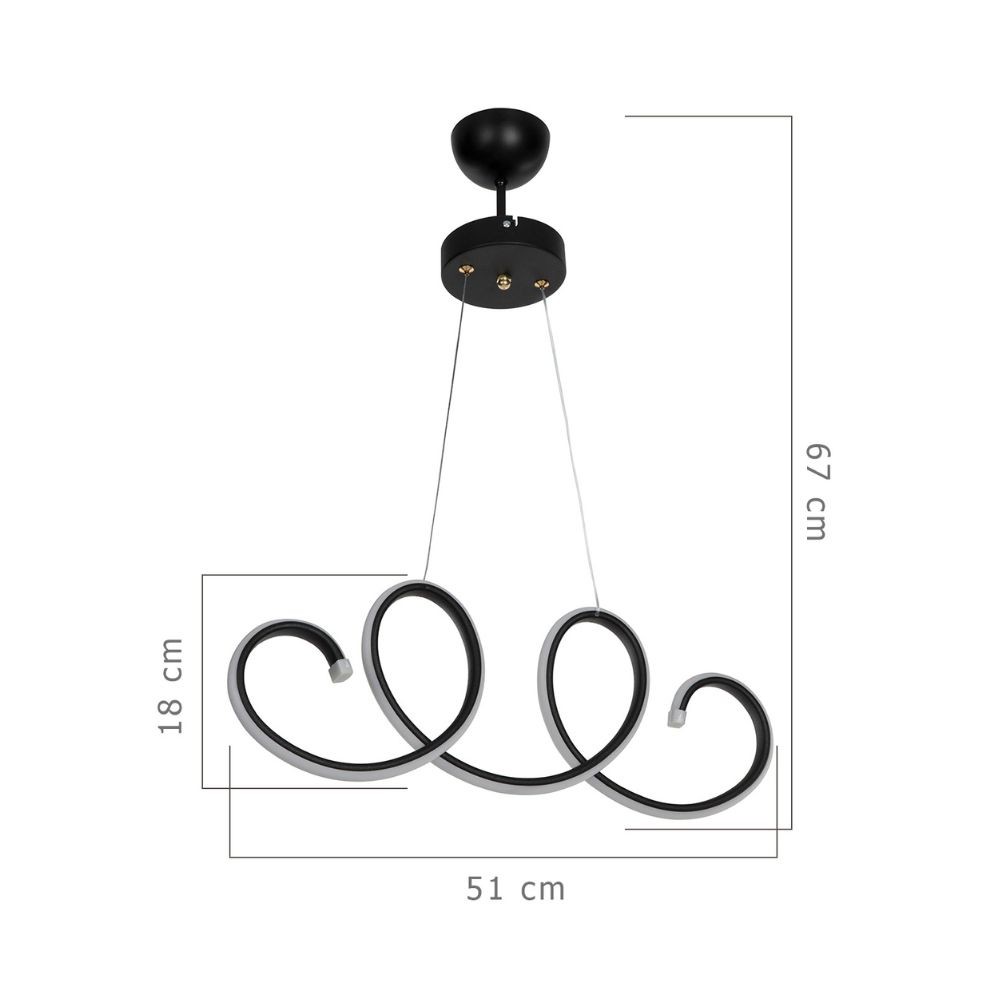 Lampada a sospensione LED Afra forma spirale nera MDL4441