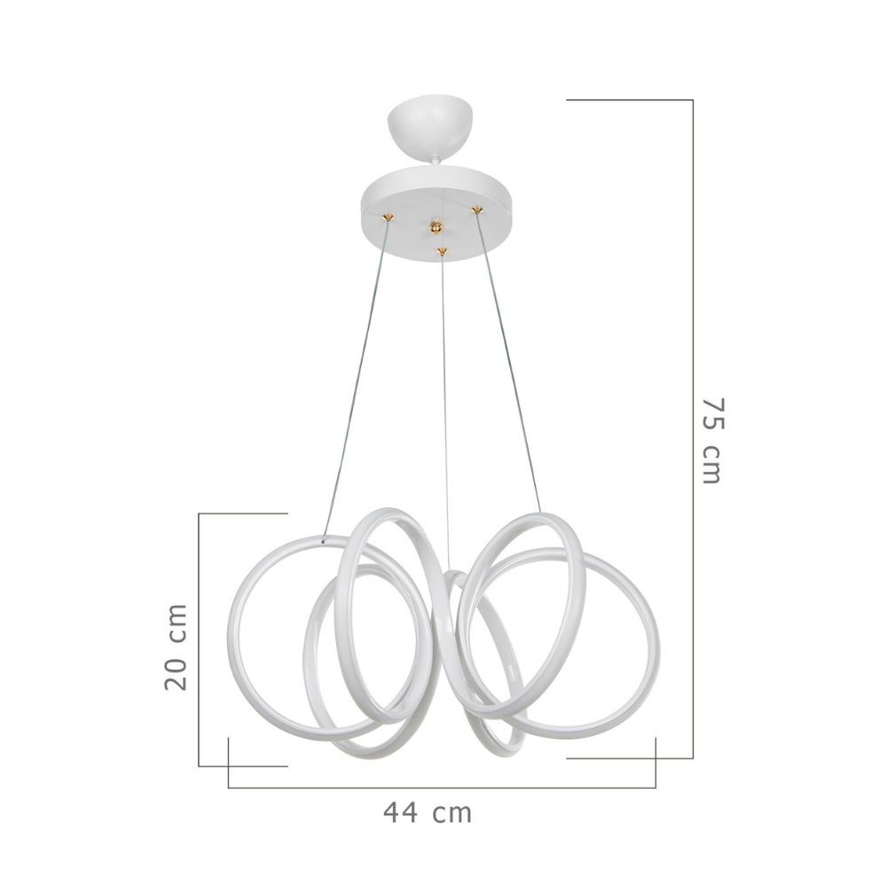 Lampada a sospensione LED Ilya forma spirale bianca MDL4439