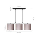 Lampada a sospensione Medusa ASZ1532 con paralumi tessuto beige