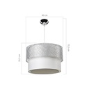 Lampada a sospensione Polo MDL2355 in tessuto grigio