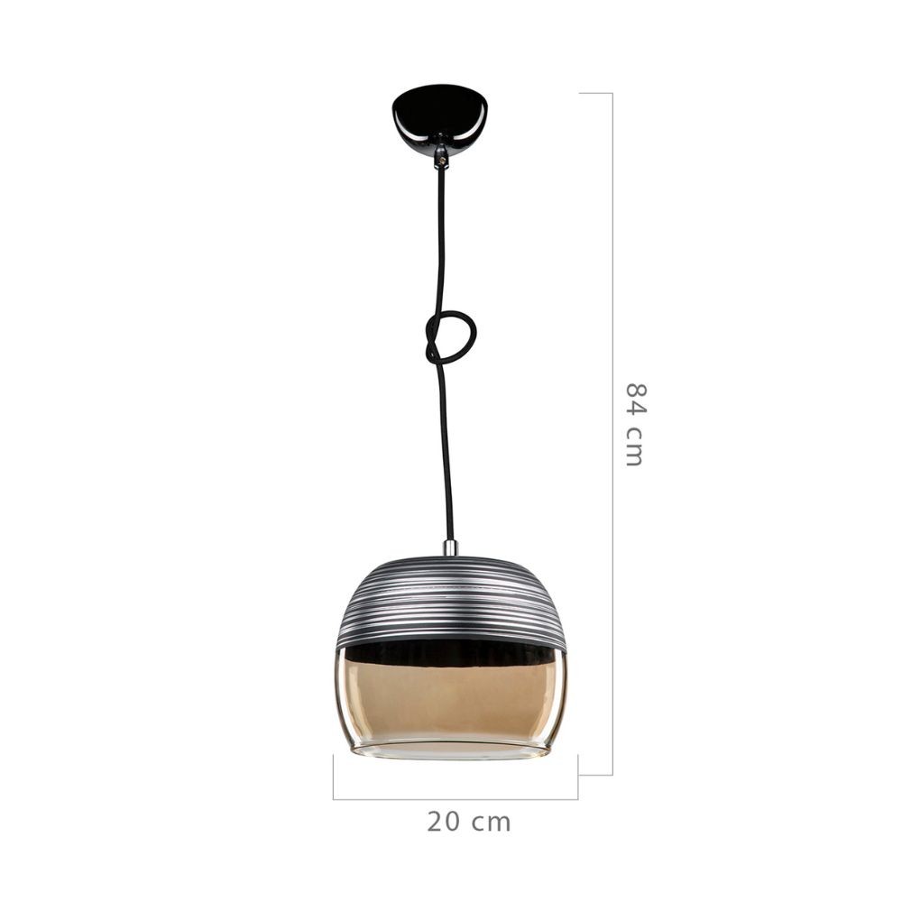 Lampada a sospensione Punto ASZ0857 diffusore bicchiere rovesciato nero