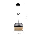 Lampada a sospensione Punto ASZ0857 diffusore bicchiere rovesciato nero