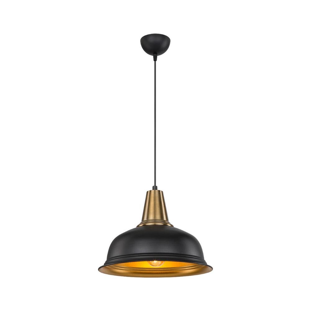 Lampada a sospensione Rena ASZ1341 metallo nero interno oro