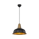 Lampada a sospensione Rena ASZ1341 metallo nero interno oro