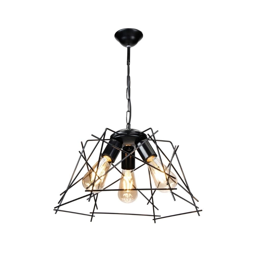 Lampada a sospensione Tena MDL3854 luci in metallo nero asimmetrico