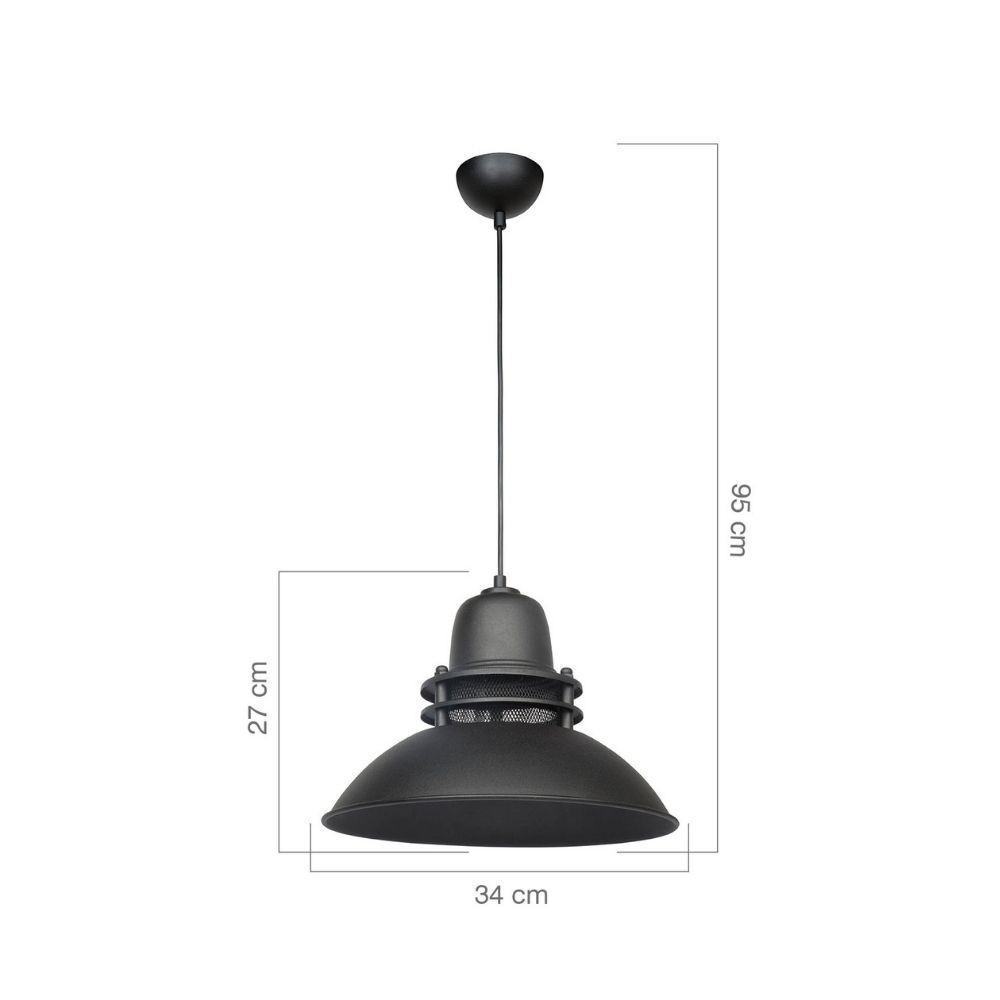 Lampada a sospensione Tibet ASZ0871 nera stile industriale