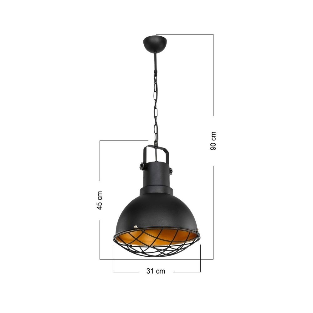 Lampada a sospensione Tonya ASZ1187 stile industriale nero