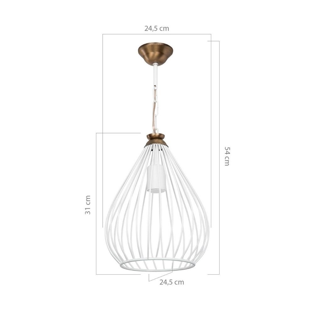 Lampada a sospensione ciondolo Umay ASZ1314 metallo bianco