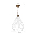 Lampada a sospensione ciondolo Umay ASZ1314 metallo bianco