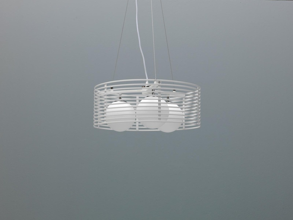 Lampada a sospensione in metallo con paralume bianco D50xD500x120h cm