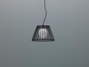Lampada a sospesione in metallo con paralume nero D25/35xD20/35x120h cm