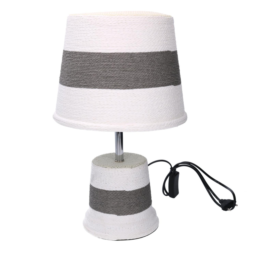 Round gray striped paper lamp cmø25h40