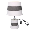 Round gray striped paper lamp cmø25h40