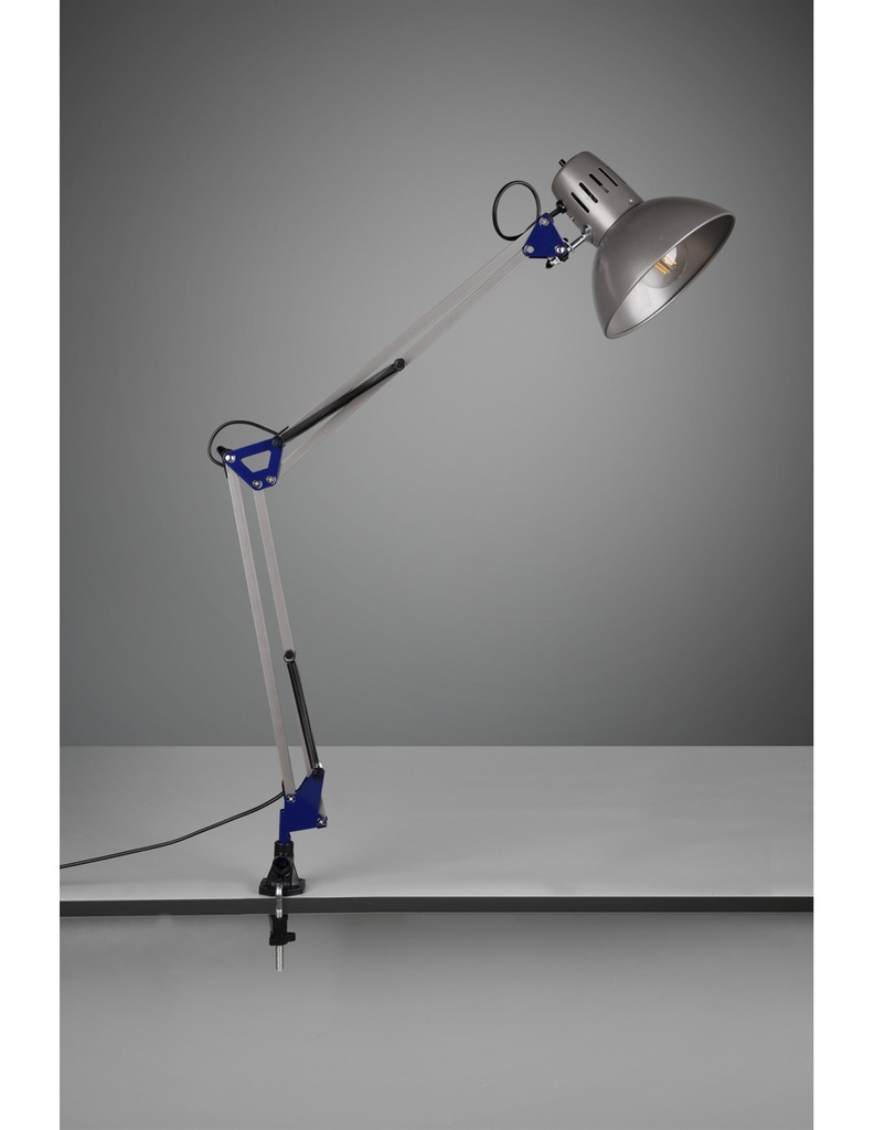 Lampada da Scrivania 1xE27 Con Pinza Alluminio Tajo Trio Lighting