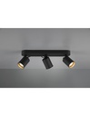 Lampada da Soffitto 3 Faretti Spot GU10 Orientabili Pago Nero Trio Lighting