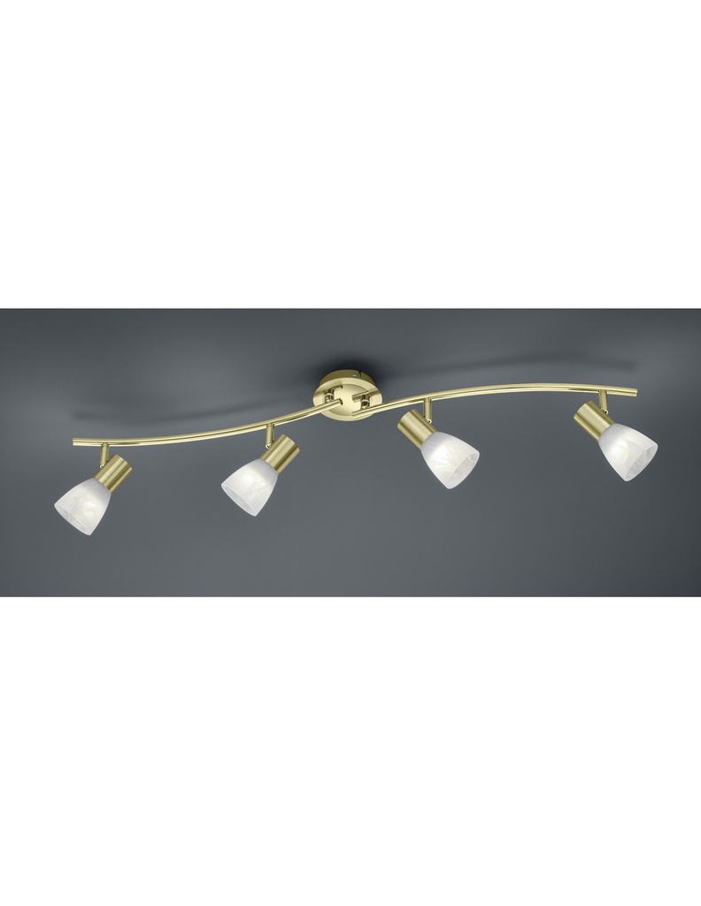 Lampada da Soffitto 4 Spot E14 Orientabili Levisto Ottone Trio Lighting