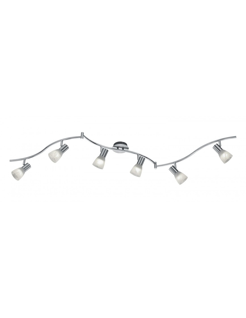 Lampada da Soffitto 6 Spot E14 Orientabili Levisto Nichel Trio Lighting